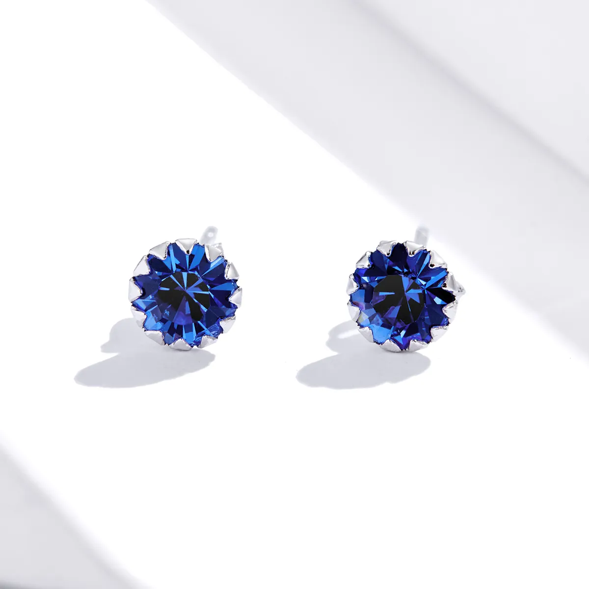 Pandora Style Silver Stud Earrings, Birthstone September - SCE862-9