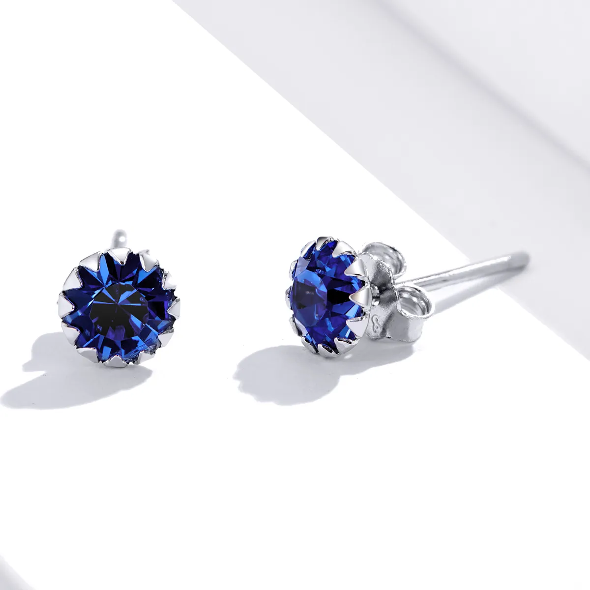 Pandora Style Silver Stud Earrings, Birthstone September - SCE862-9