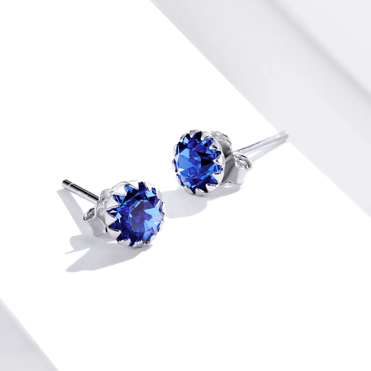 Pandora Style Silver Stud Earrings, Birthstone September - SCE862-9