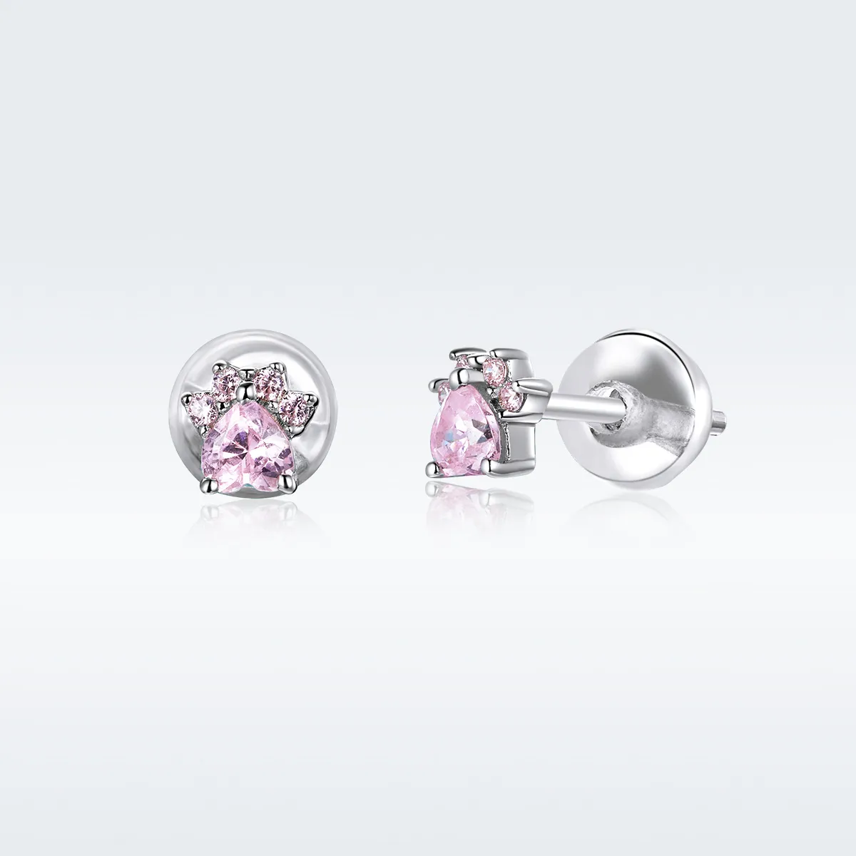 Pandora Style Silver Stud Earrings, Budding Claws - SCE781