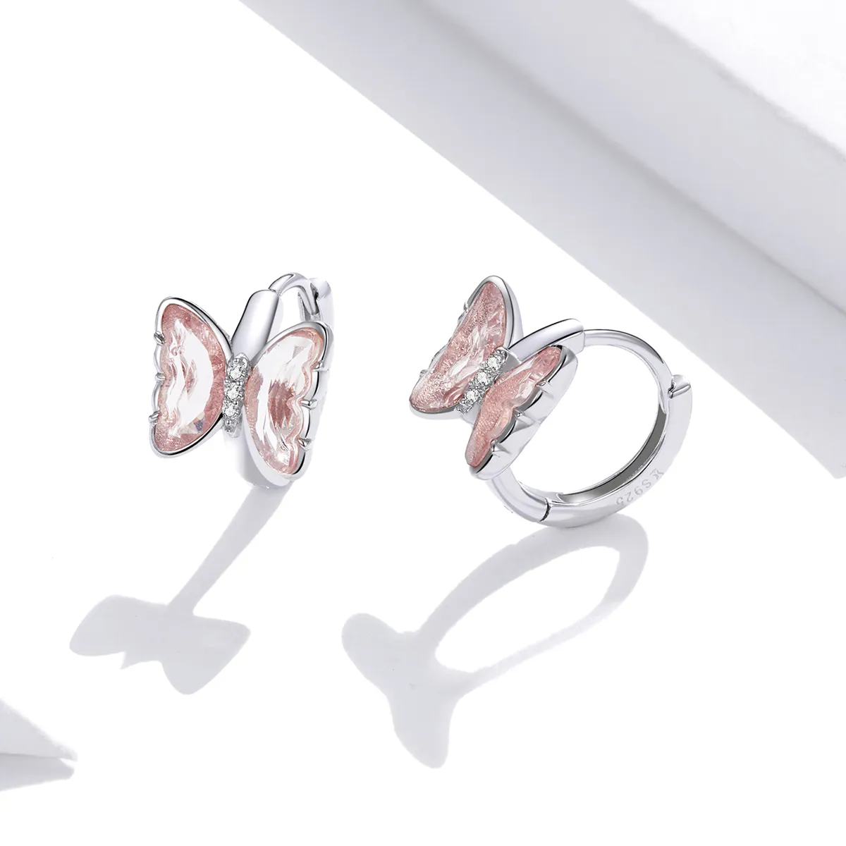 Pandora Style Silver Stud Earrings, Butterflies - SCE1105