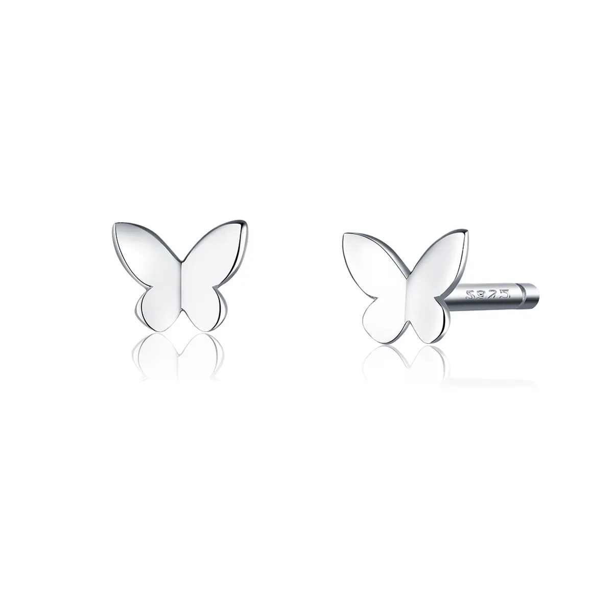 Pandora Style Silver Stud Earrings, Butterfly - SCE775