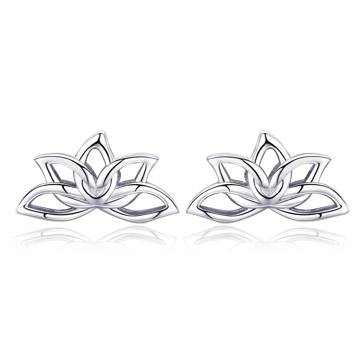 Pandora Style Silver Stud Earrings, Fresh Lotus - BSE024