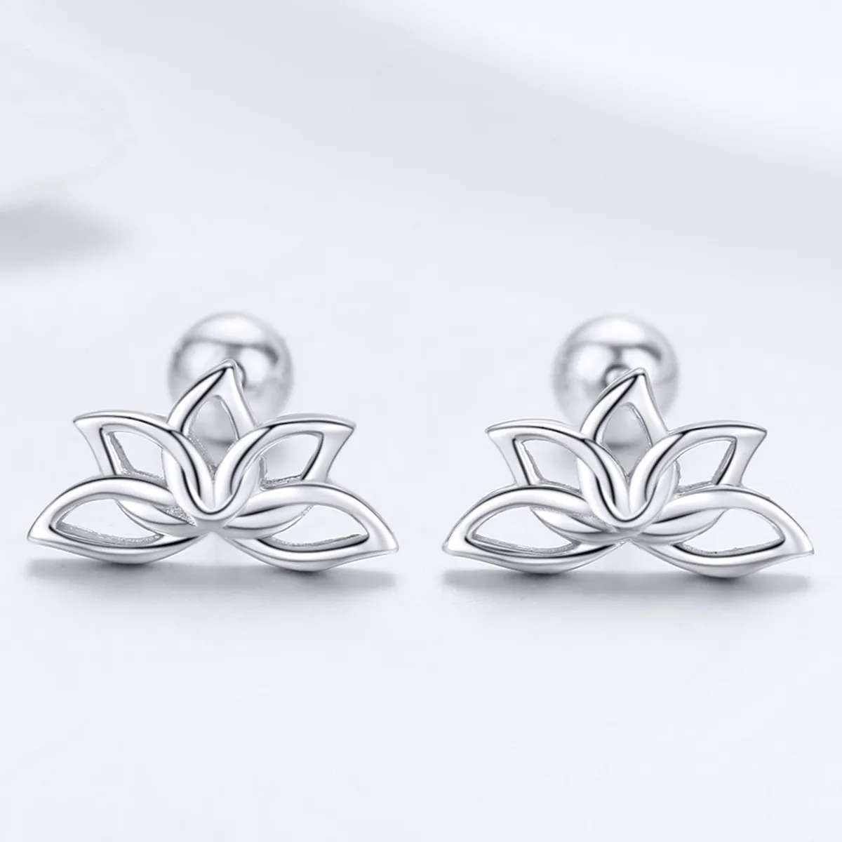 Pandora Style Silver Stud Earrings, Fresh Lotus - BSE024