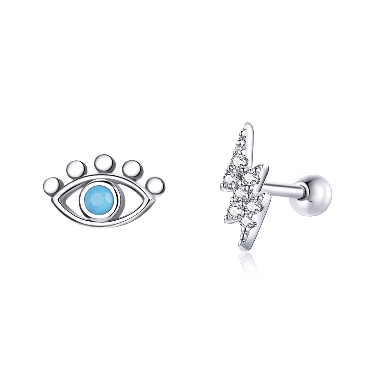 Pandora Style Silver Stud Earrings, Lightning Eye - SCE1007