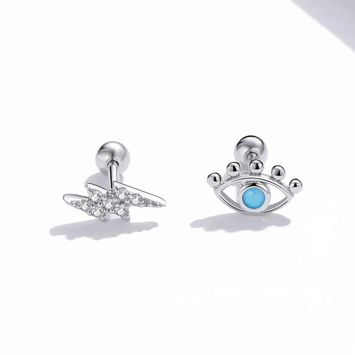 Pandora Style Silver Stud Earrings, Lightning Eye - SCE1007