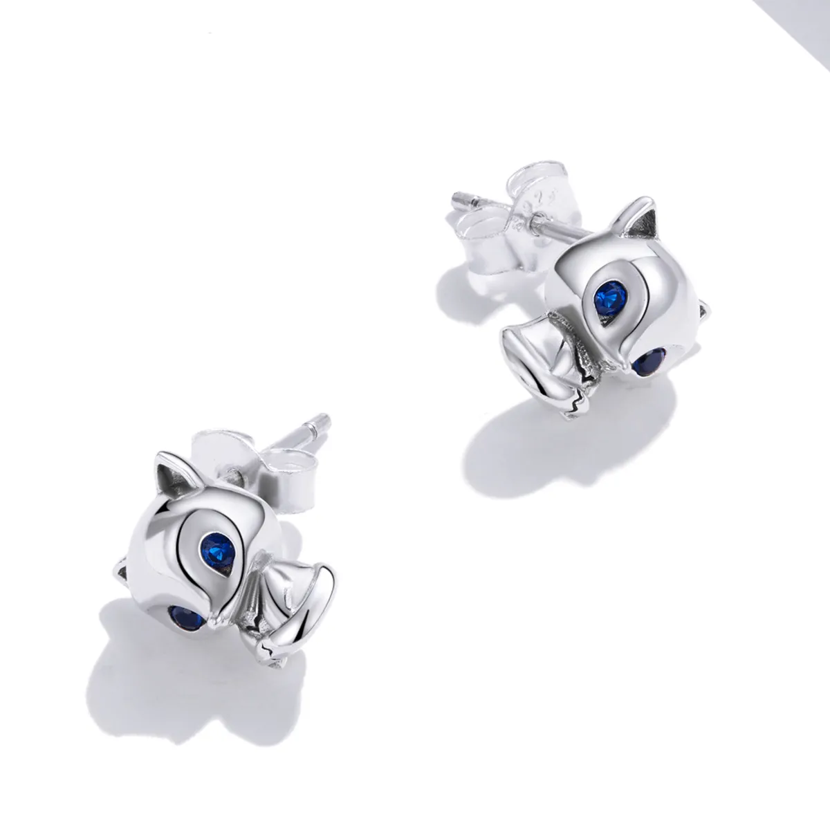 Pandora Style Silver Stud Earrings, Lovely Fox - SCE1084