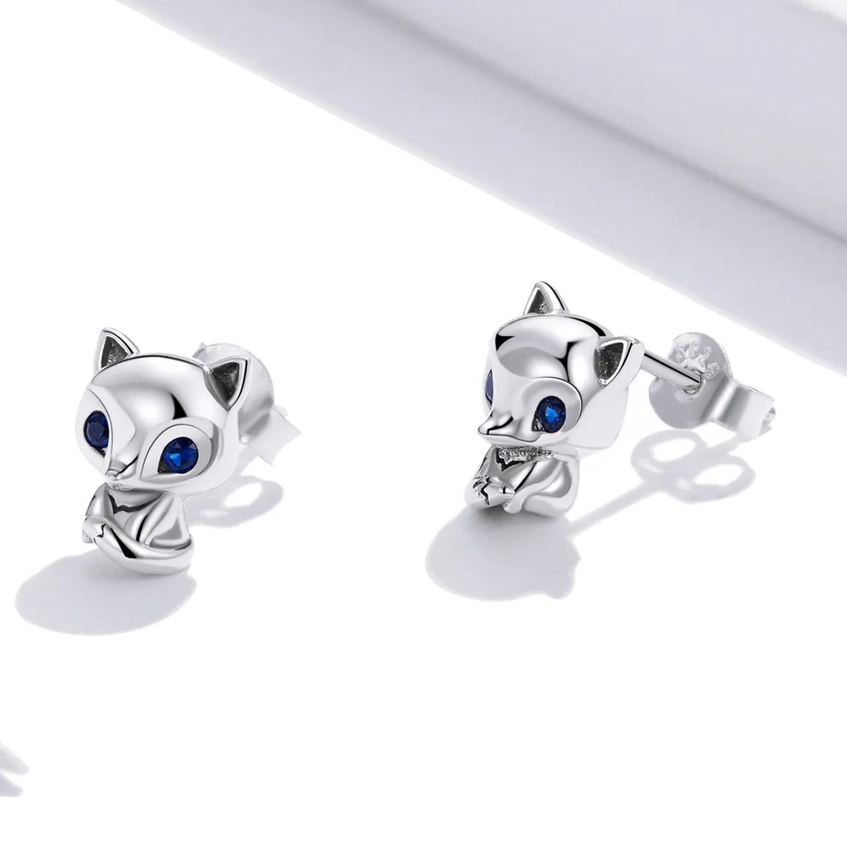 Pandora Style Silver Stud Earrings, Lovely Fox - SCE1084