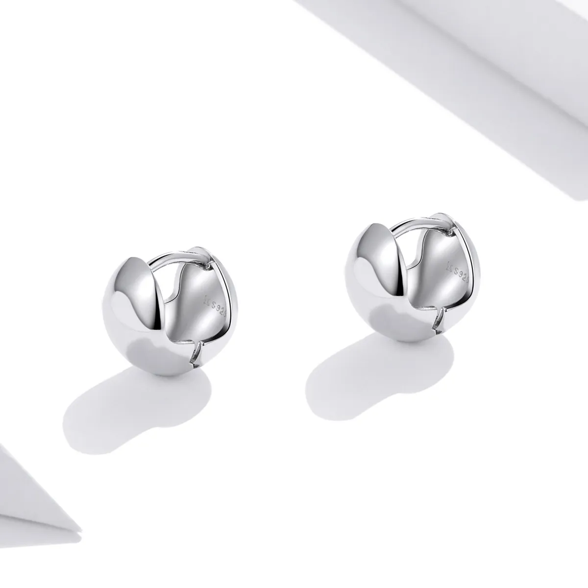 Pandora Style Silver Stud Earrings, Mirror - SCE1119