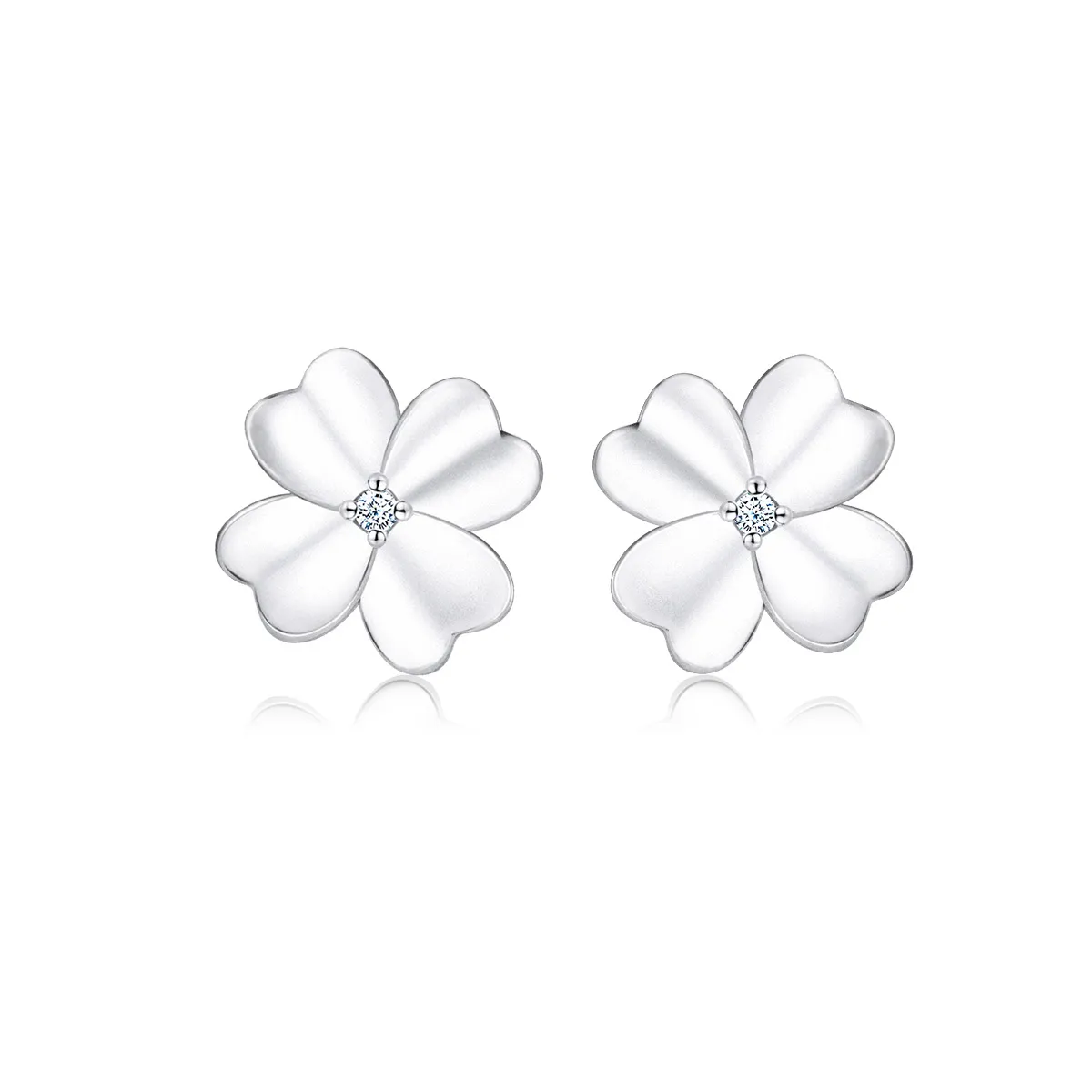 Pandora Style Silver Stud Earrings, Silver Flower - SCE864