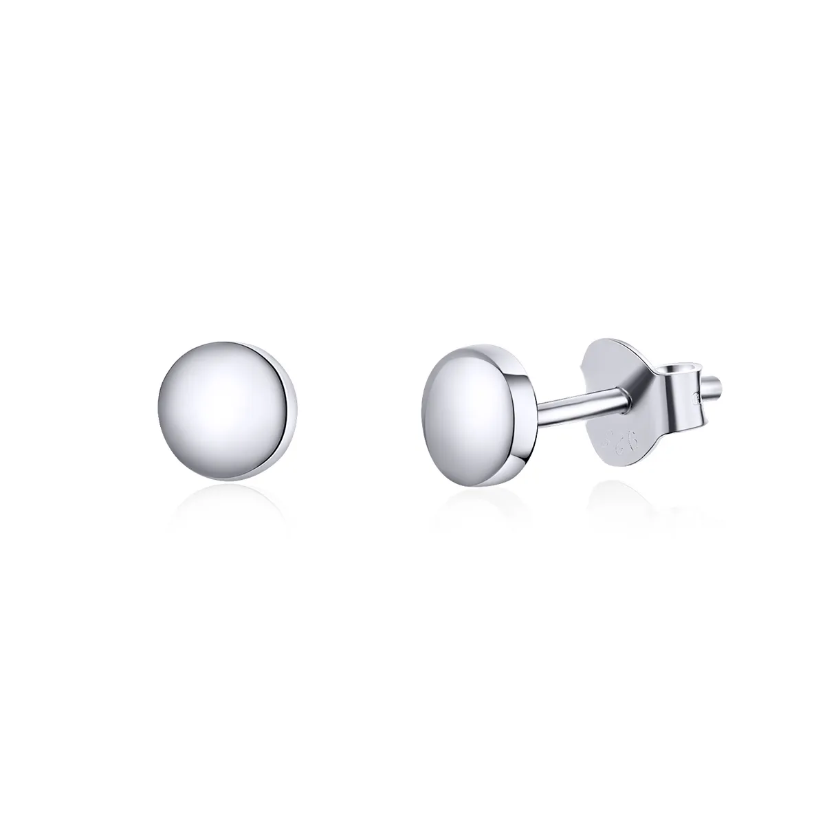 Pandora Style Silver Stud Earrings, Simple Bean - SCE705-A