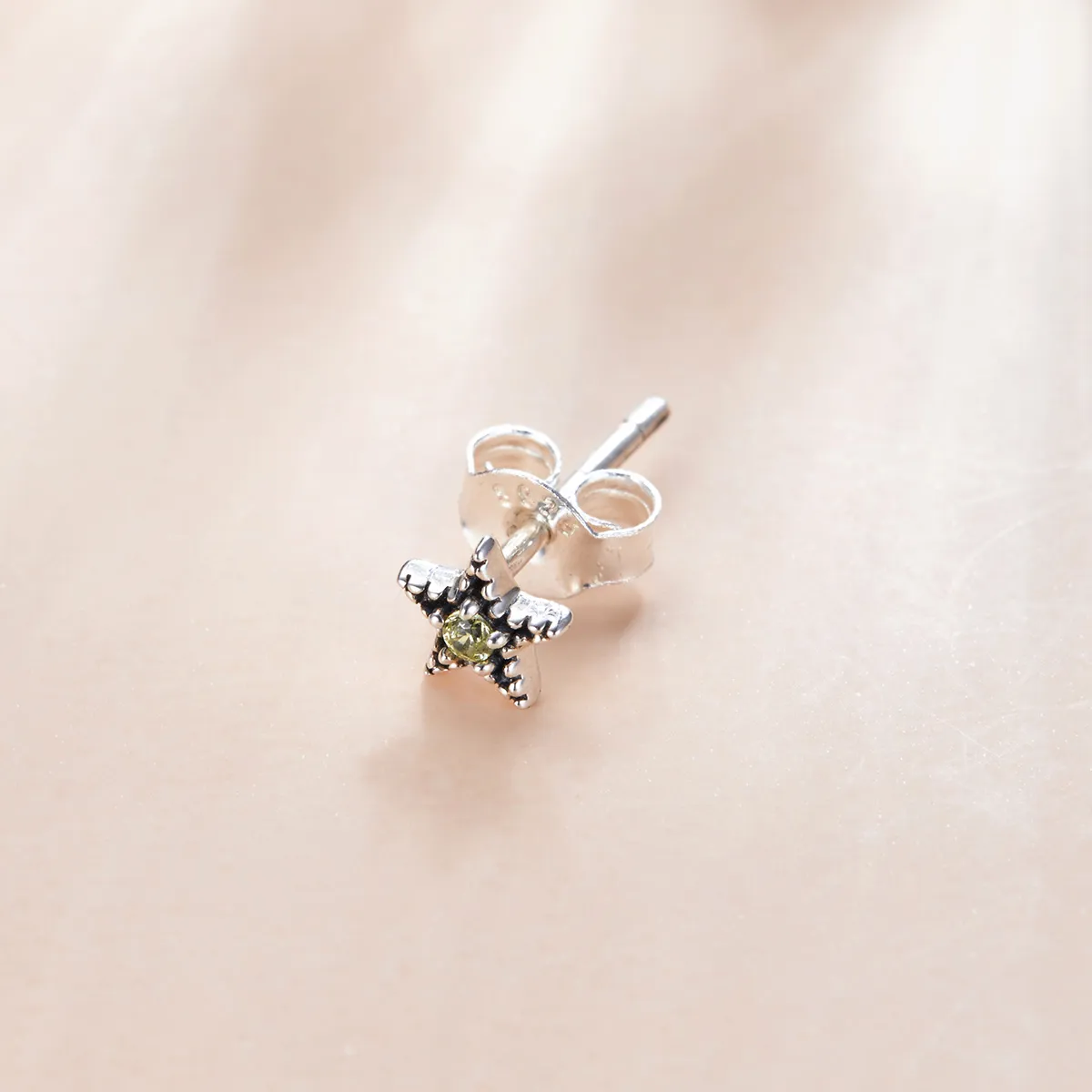 Pandora Style Silver Stud Earrings, Single Starmount - SCE1066