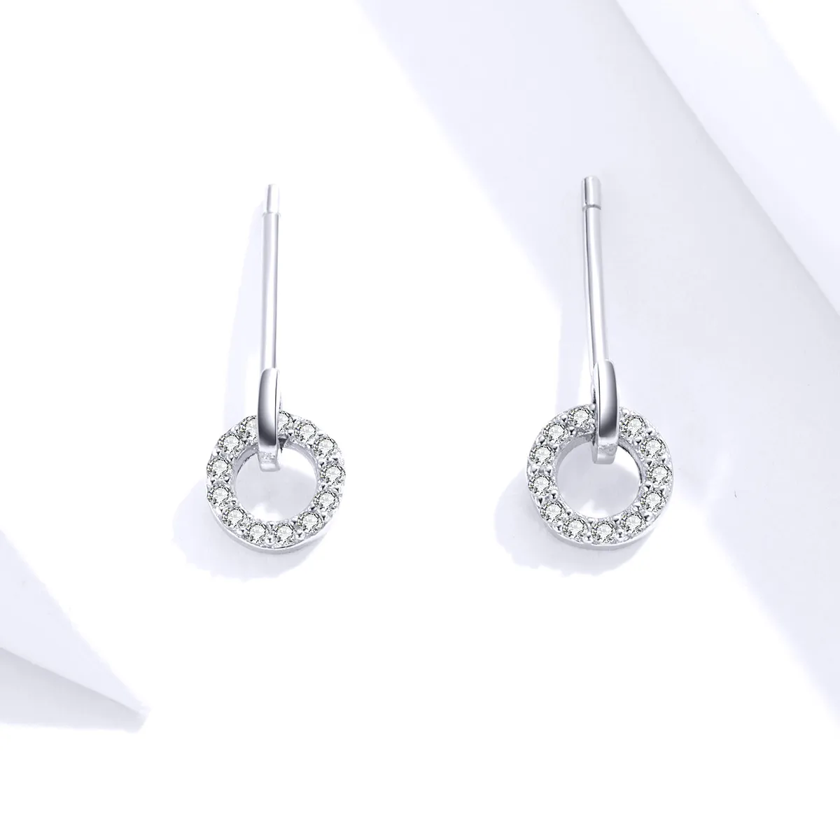 Pandora Style Silver Stud Earrings, Small Circle - SCE767