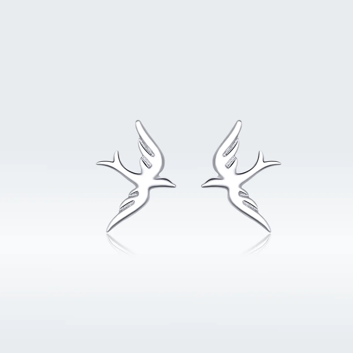 Pandora Style Silver Stud Earrings, Spring Swallow - BSE302