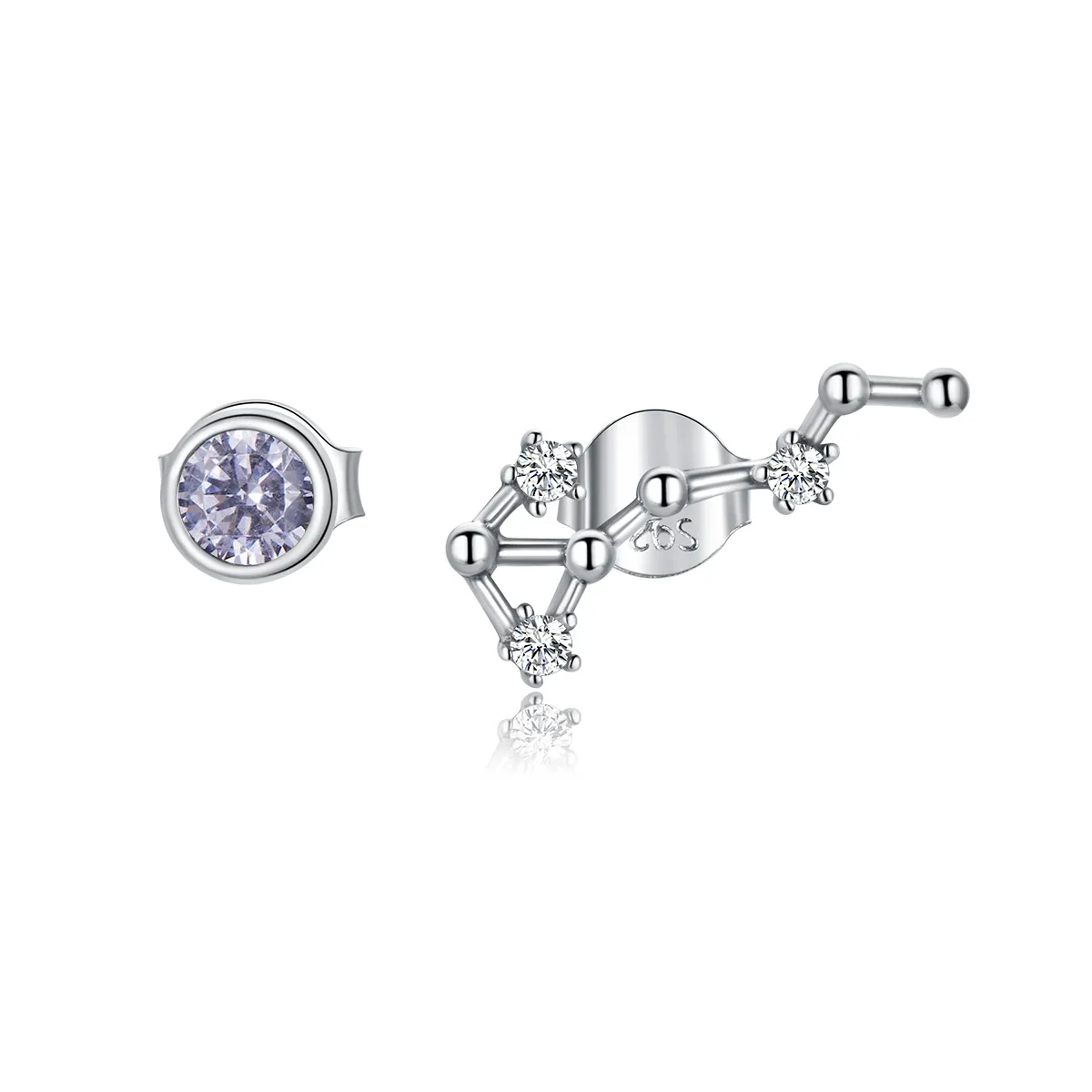 Pandora Style Silver Stud Earrings, Starry Sky - SCE912-8