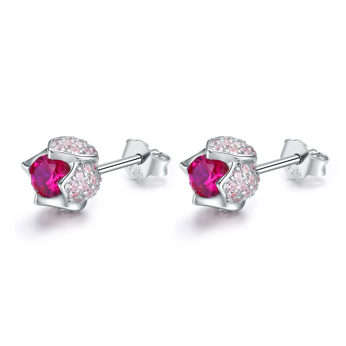 Pandora Style Silver Stud Earrings, Tulip - BSE042