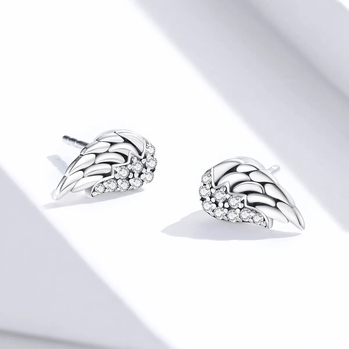 Pandora Style Silver Stud Earrings, Wings - SCE882