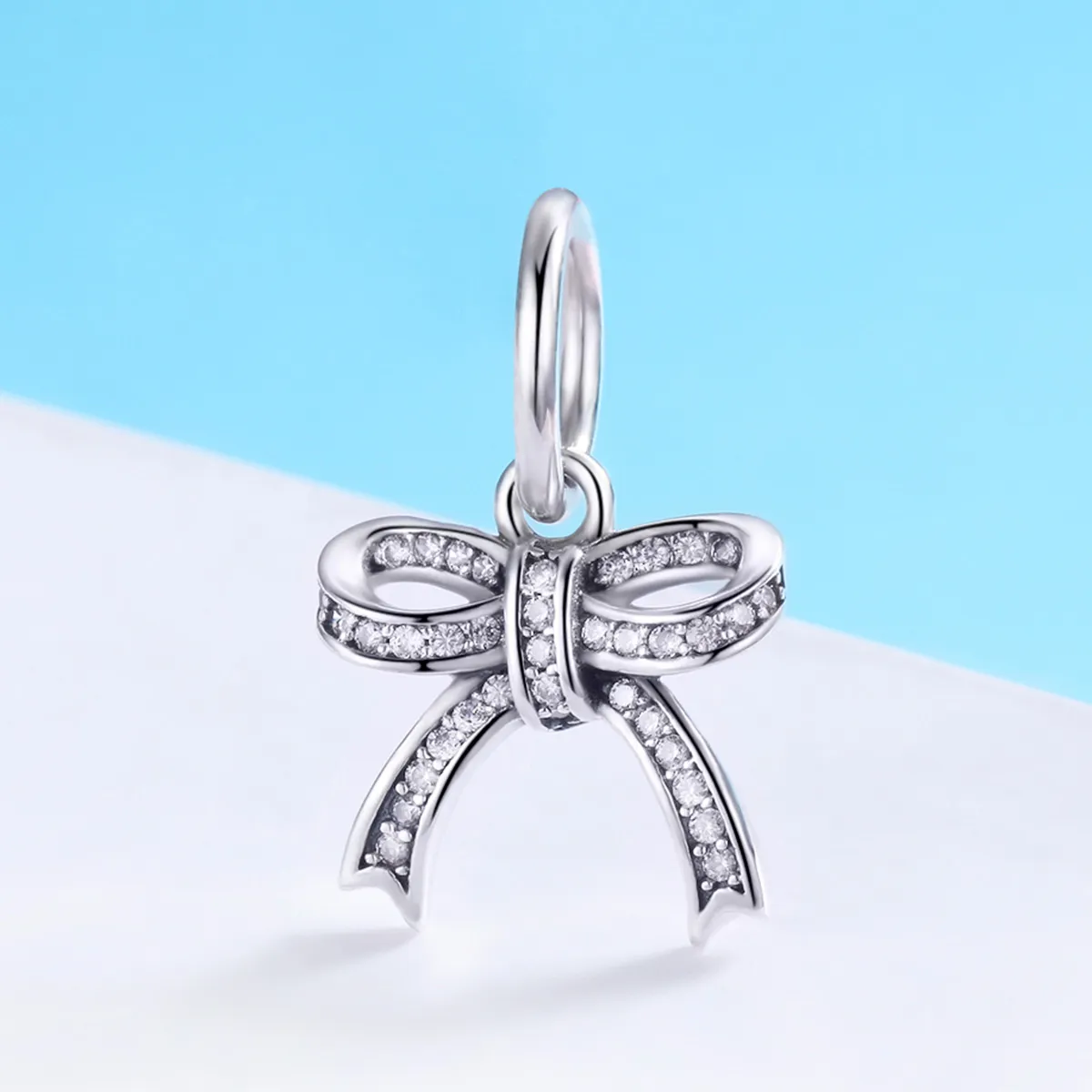 Pandora Style Silver Pendant, Bow - SCC775