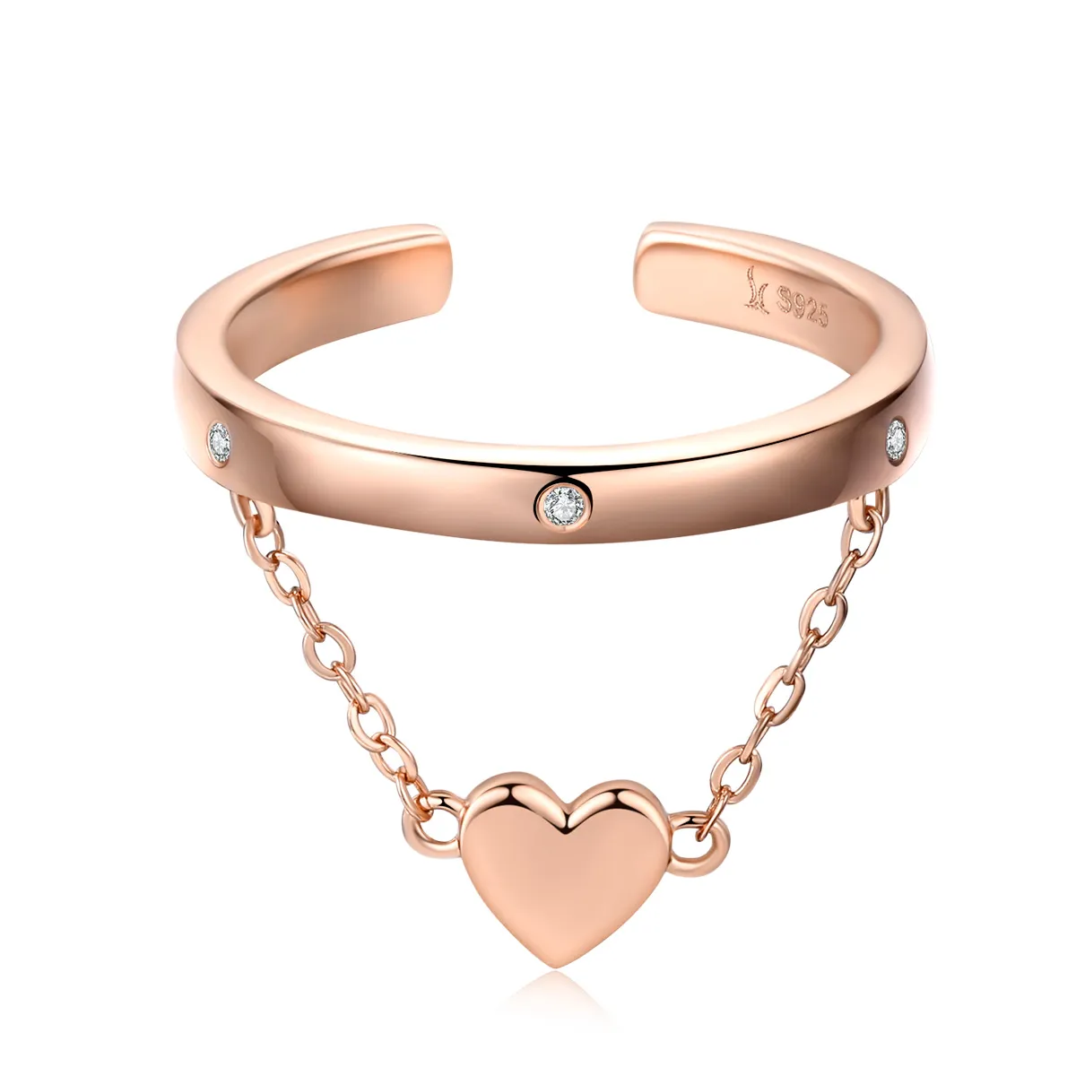 Pandora Style Rose Gold Open Ring, Love Light - SCR572