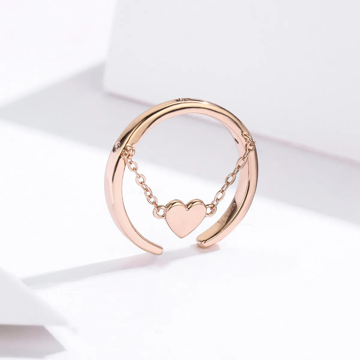 Pandora Style Rose Gold Open Ring, Love Light - SCR572