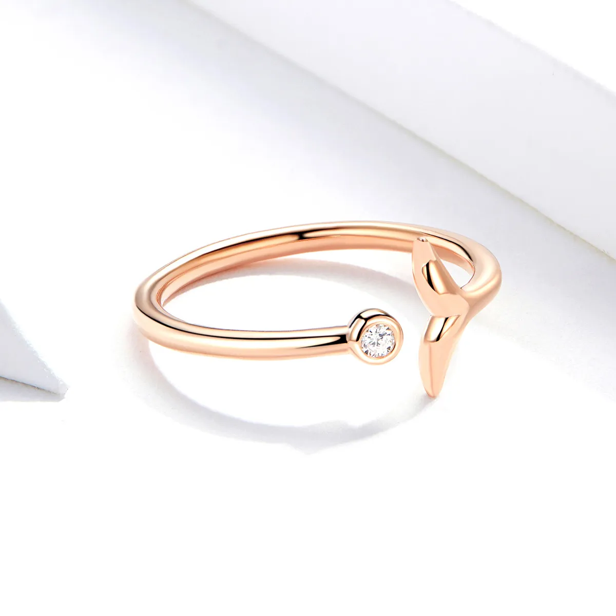 Pandora Style Rose Gold Open Ring, Mermaid Tear - SCR618-C