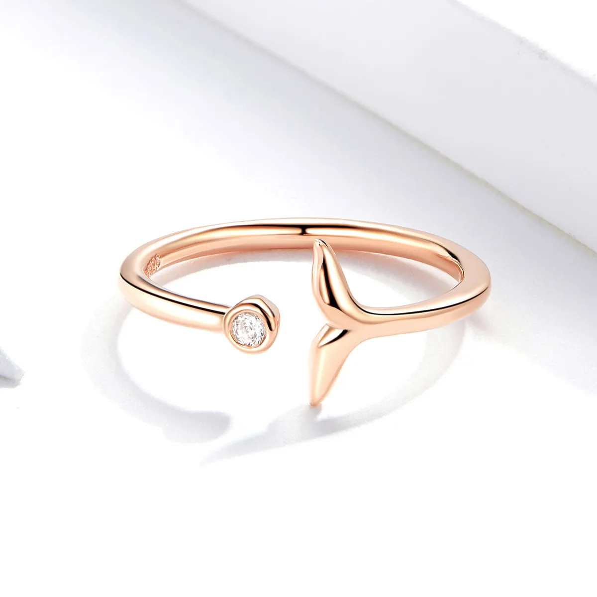 Pandora Style Rose Gold Open Ring, Mermaid Tear - SCR618-C