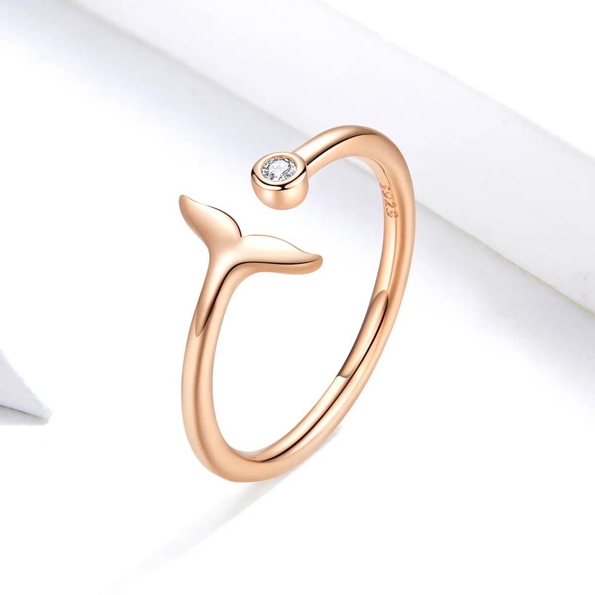 Pandora Style Rose Gold Open Ring, Mermaid Tear - SCR618-C