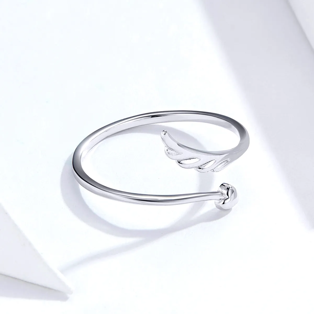 Pandora Style Silver Open Ring, Angel Wing - SCR567