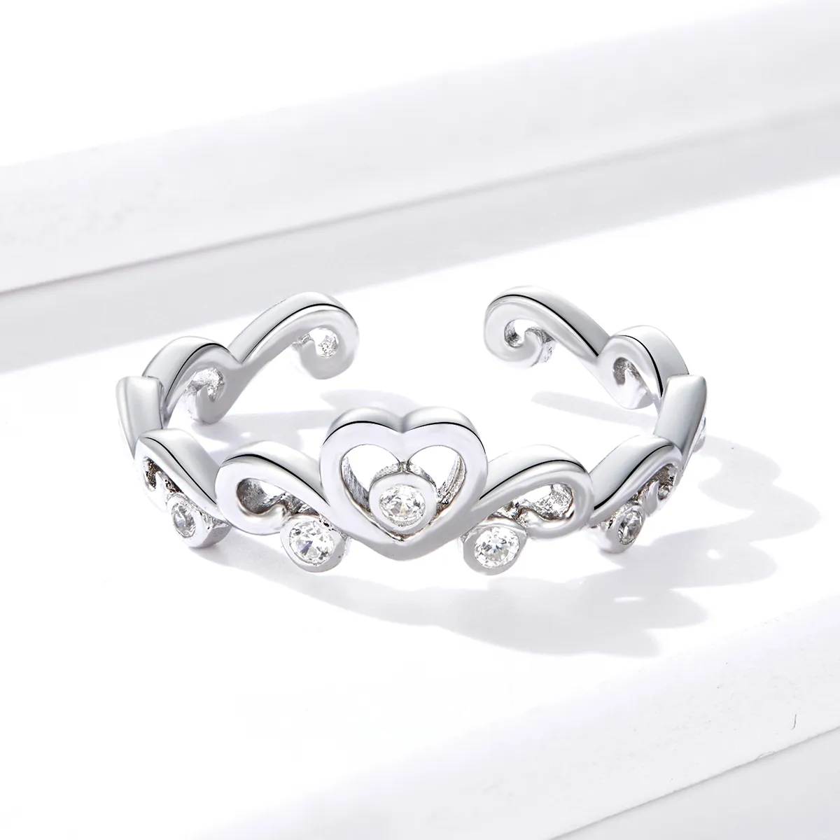 Pandora Style Silver Open Ring, Crown Silver - BSR105