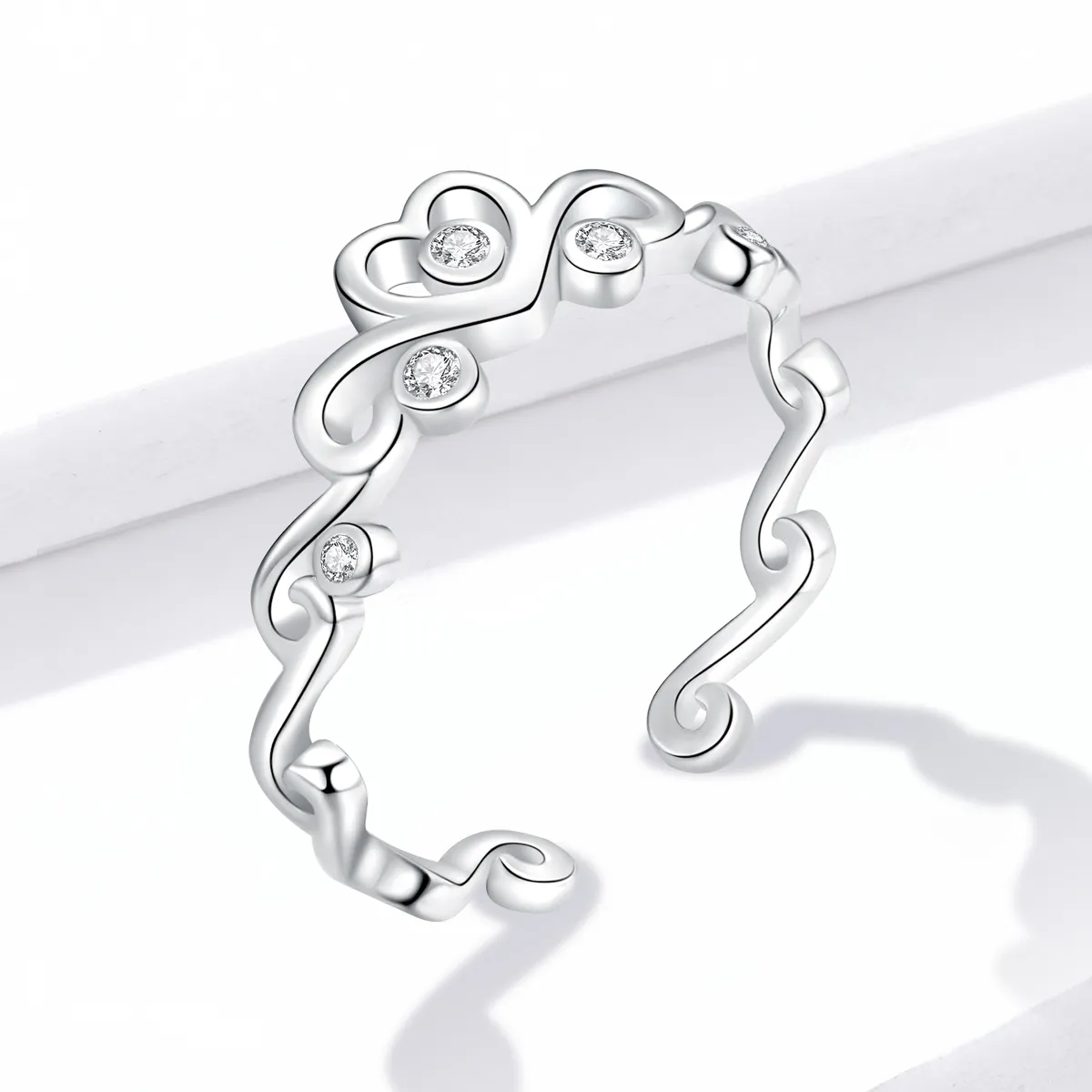 Pandora Style Silver Open Ring, Crown Silver - BSR105