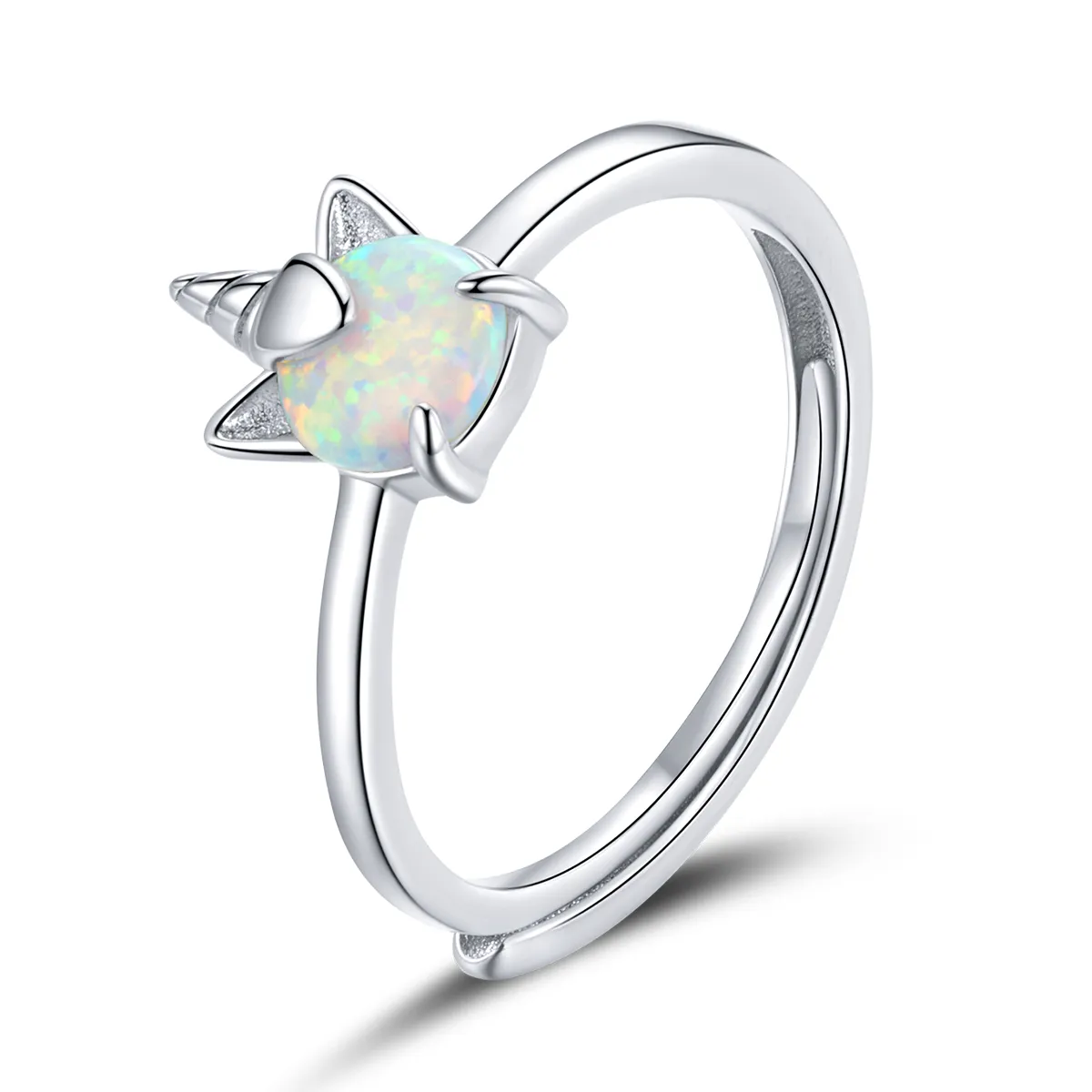 Pandora Style Silver Open Ring, Fantasy Unicorn - SCR684