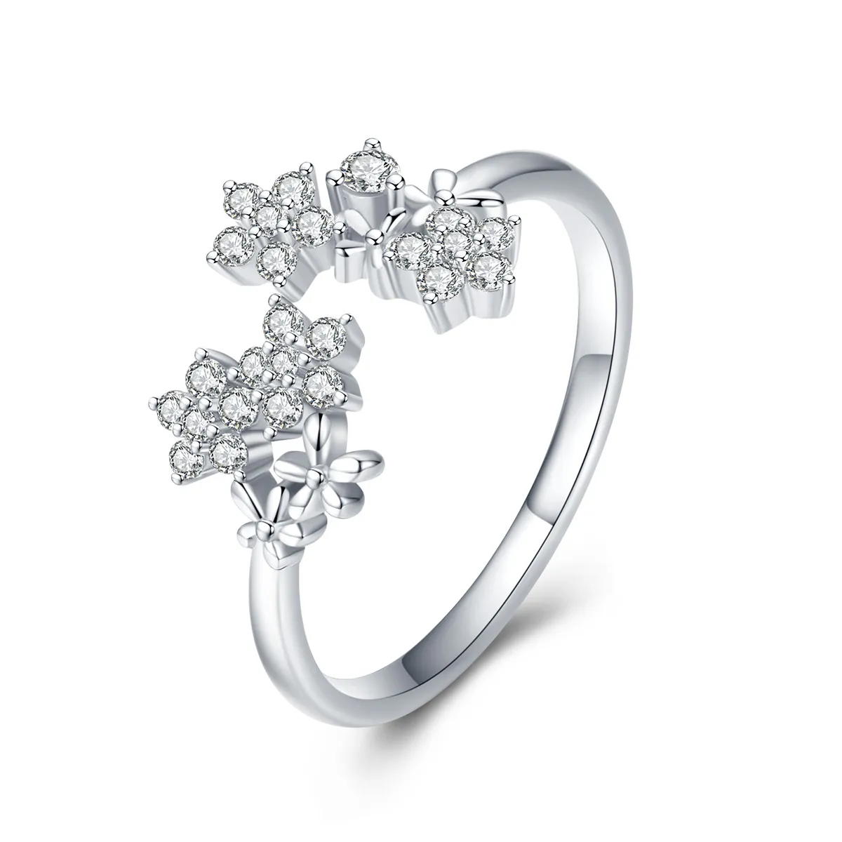 Pandora Style Silver Open Ring, Gypsophila - BSR021