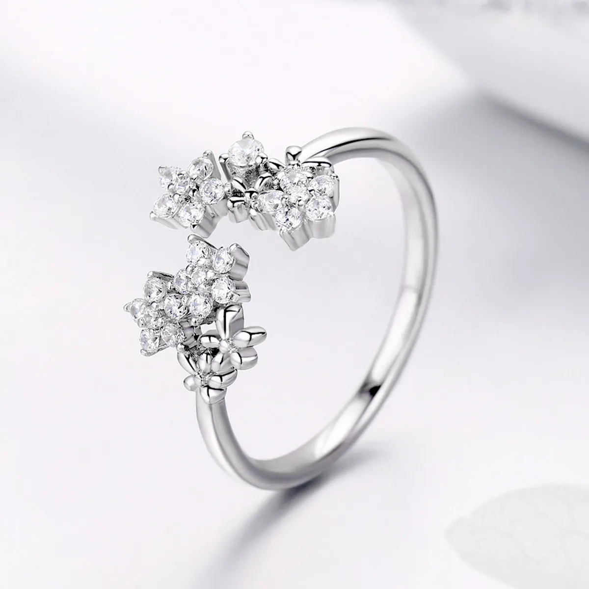 Pandora Style Silver Open Ring, Gypsophila - BSR021