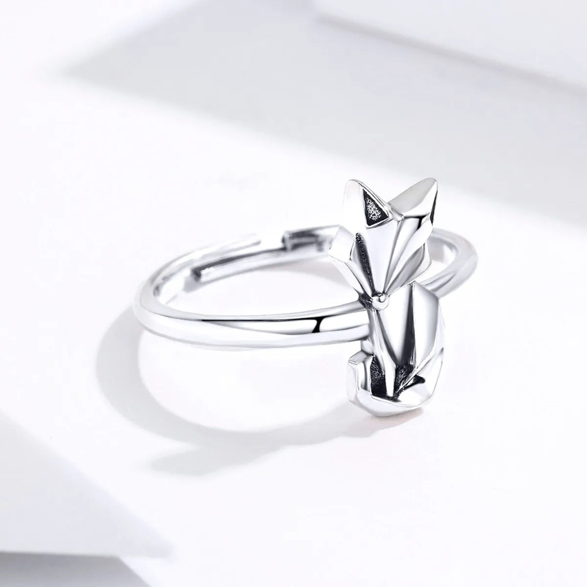 Pandora Style Silver Open Ring, Origami Fox - SCR560