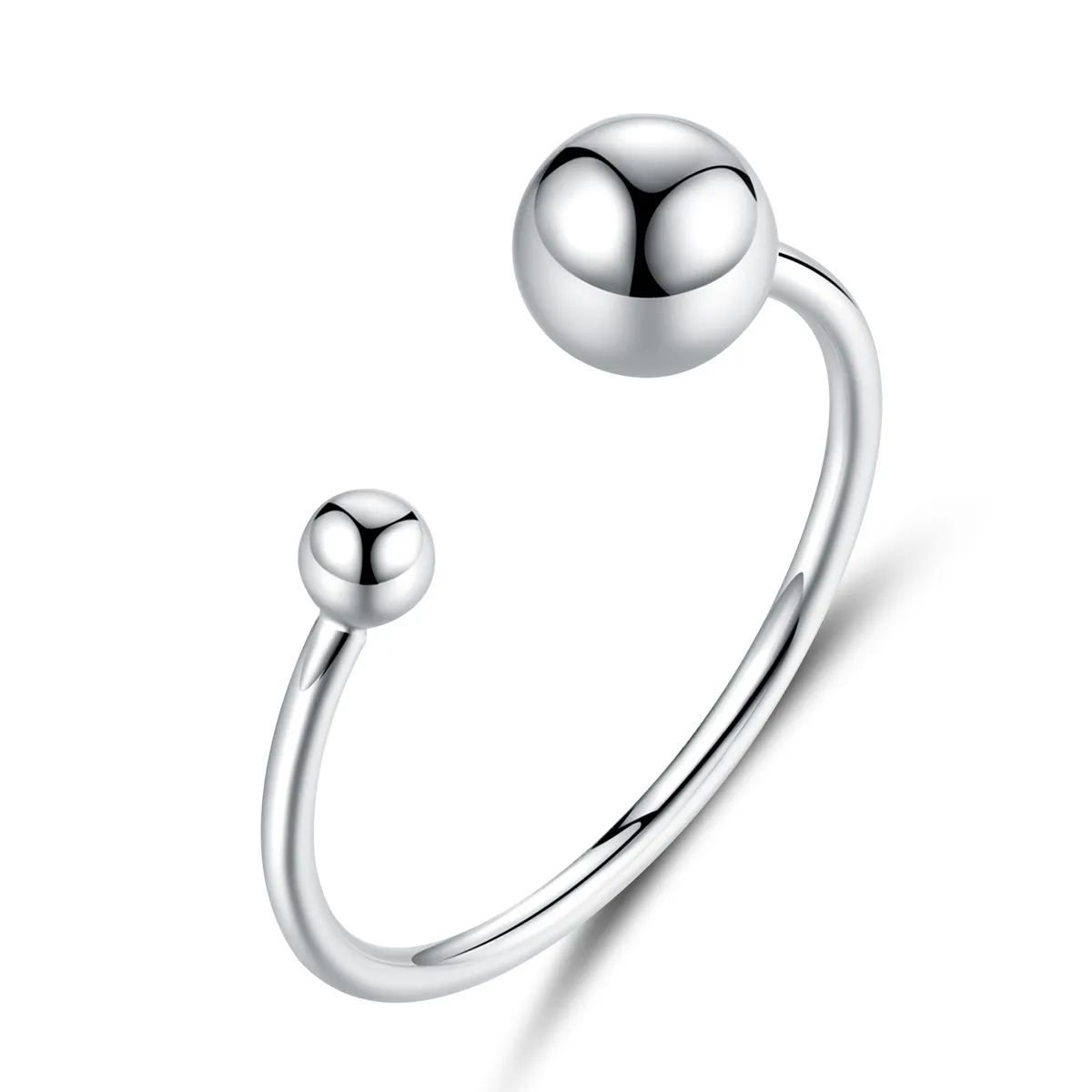 Pandora Style Silver Open Ring, Silver Ball - SCR575