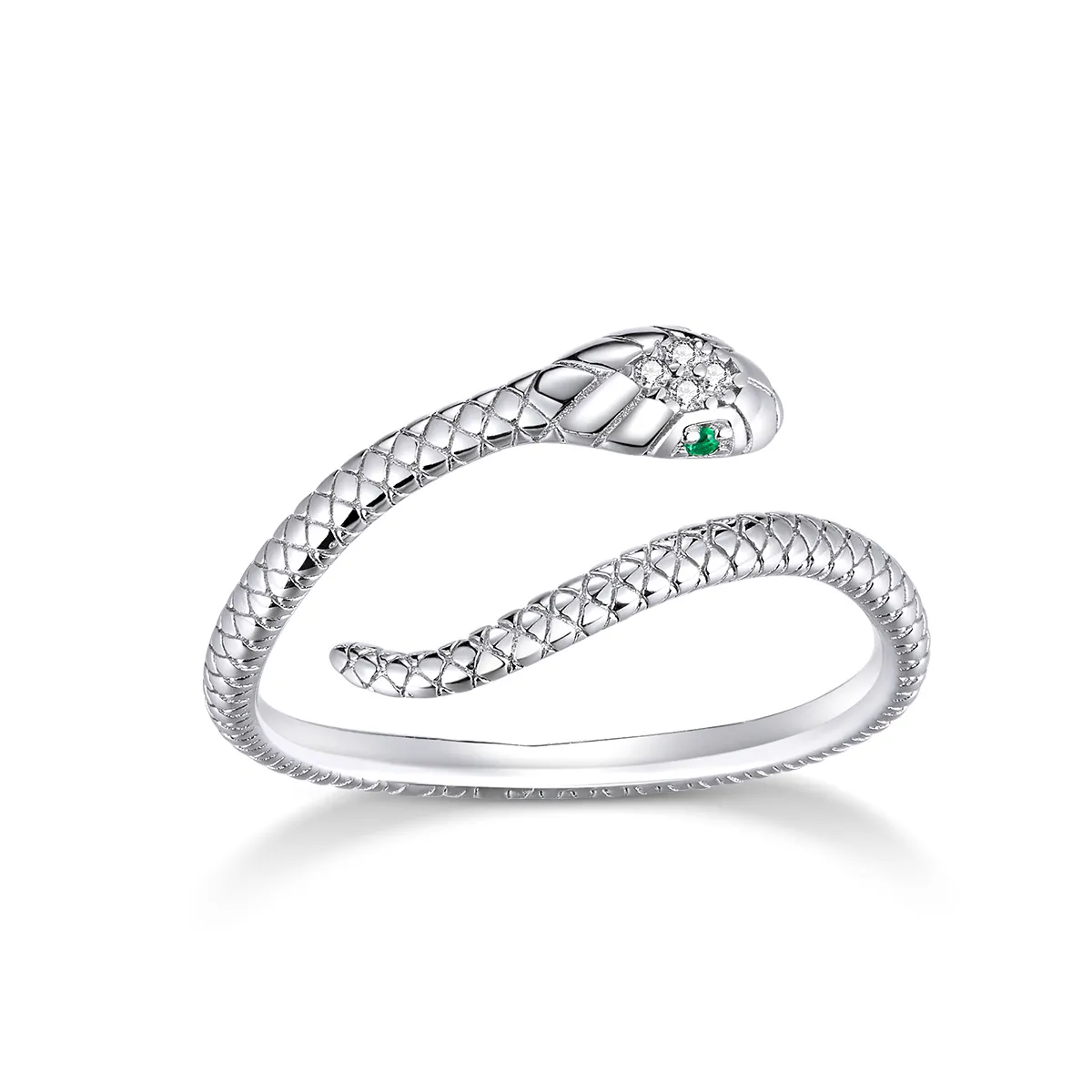 Pandora Style Silver Open Ring, Snake - SCR666