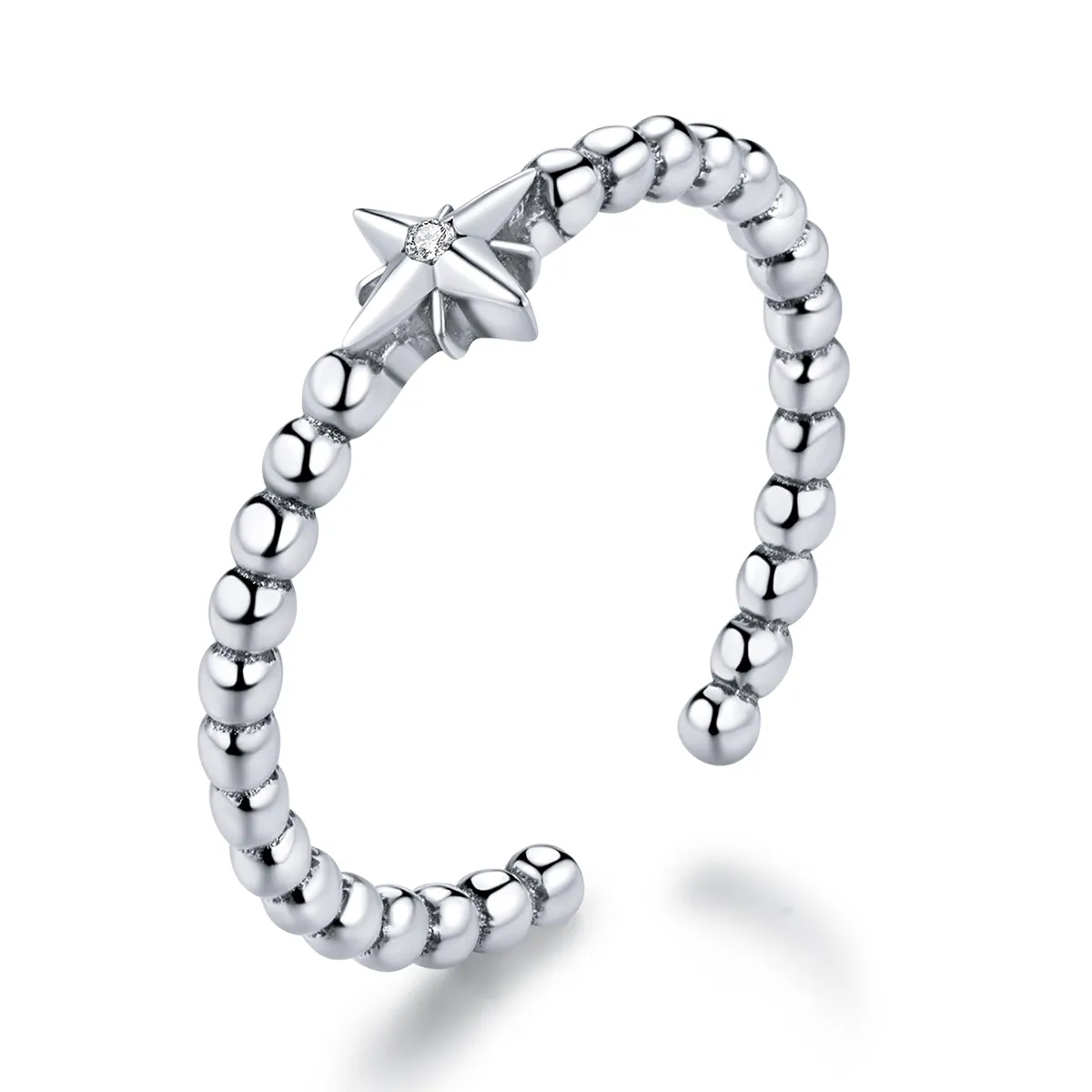 Pandora Style Silver Open Ring, Star - SCR647