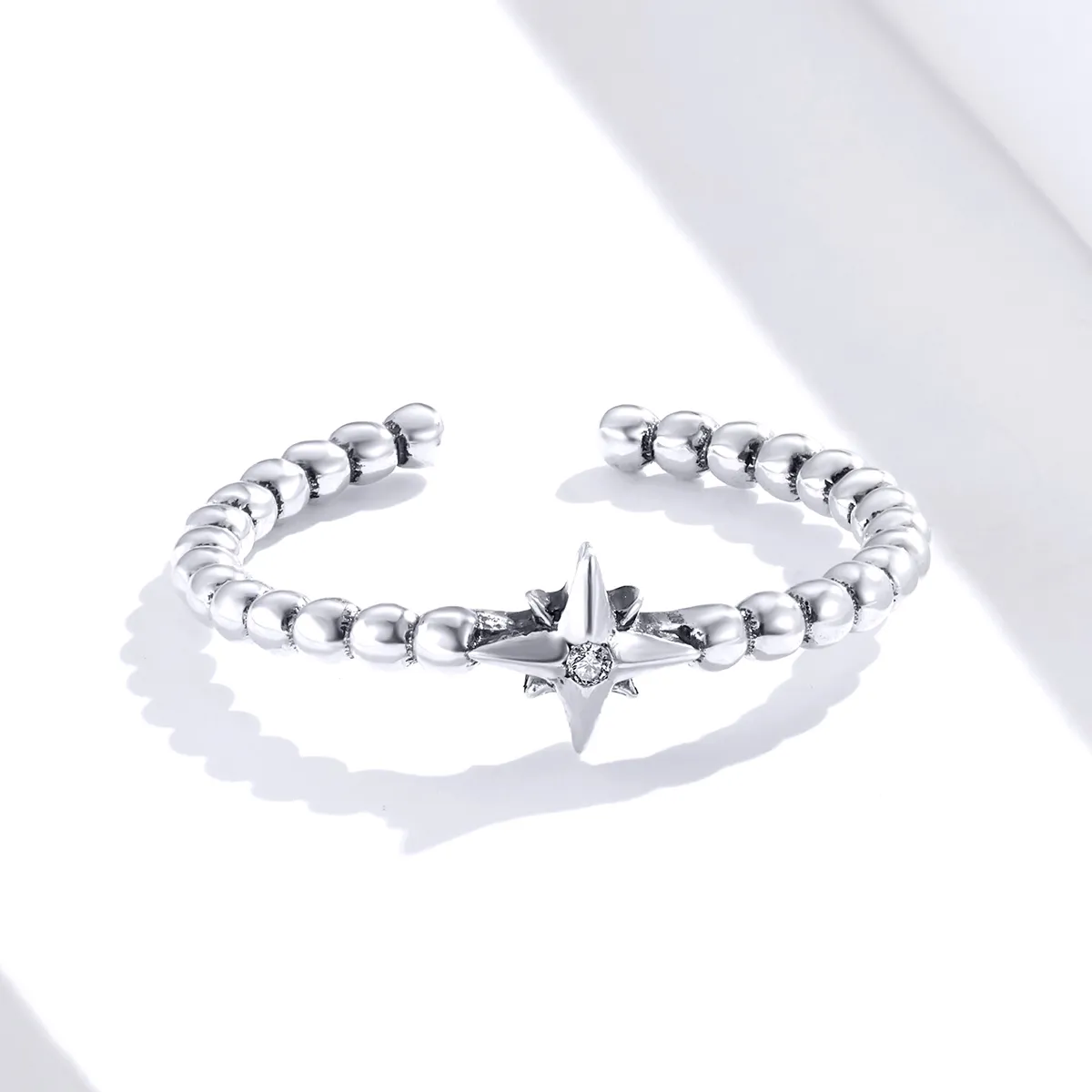 Pandora Style Silver Open Ring, Star - SCR647