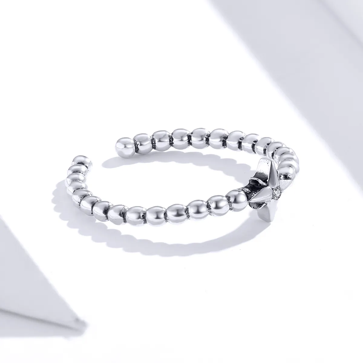 Pandora Style Silver Open Ring, Star - SCR647