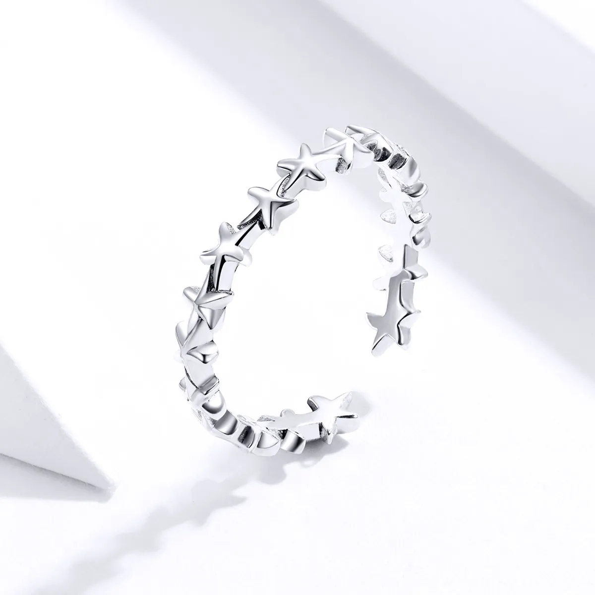 Pandora Style Silver Open Ring, Starfish - SCR607