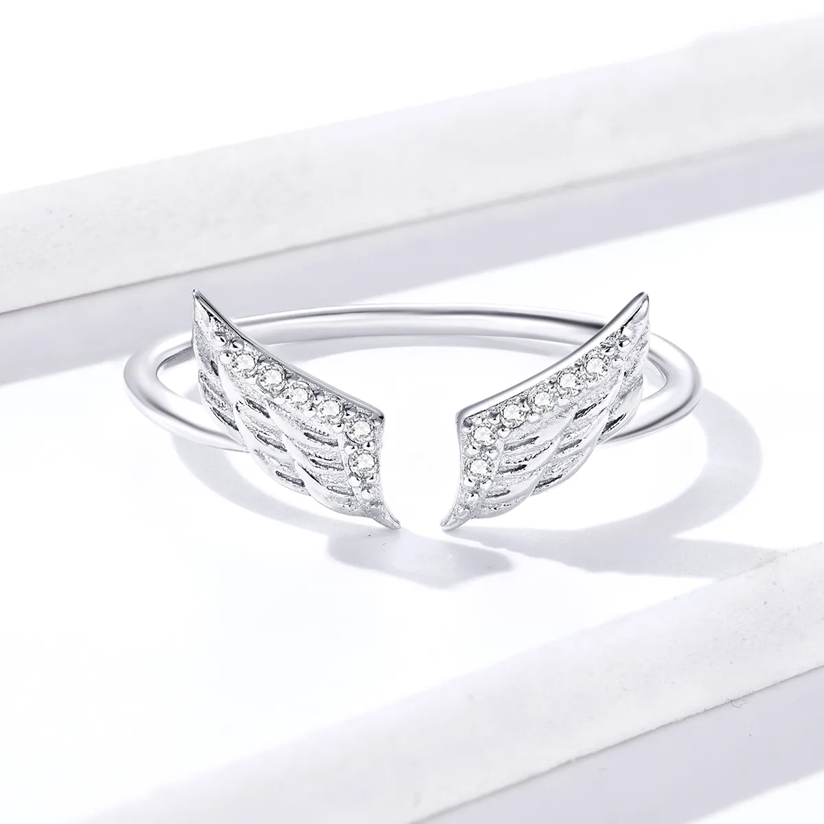 Pandora Style Silver Open Ring, Wing Open - BSR108