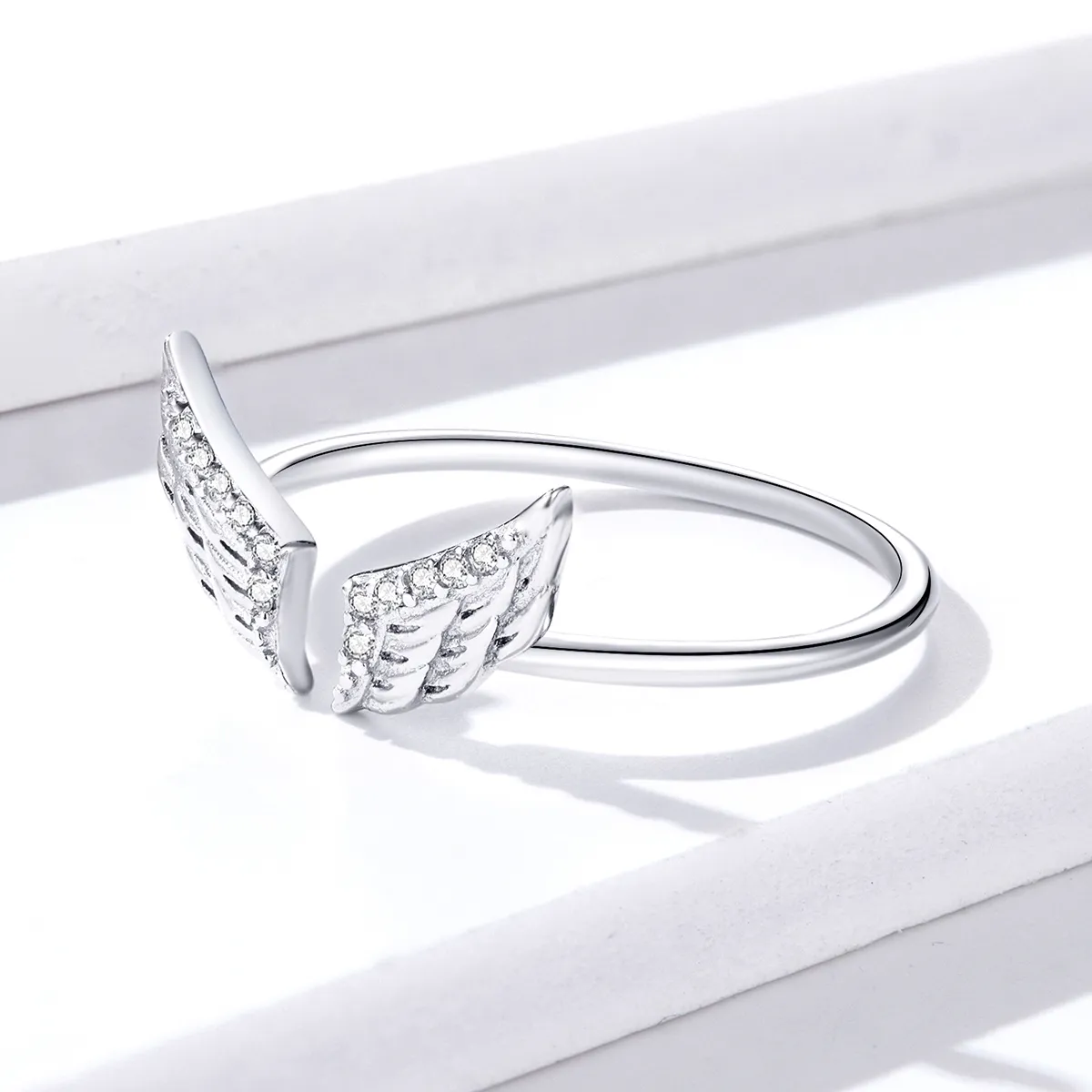 Pandora Style Silver Open Ring, Wing Open - BSR108