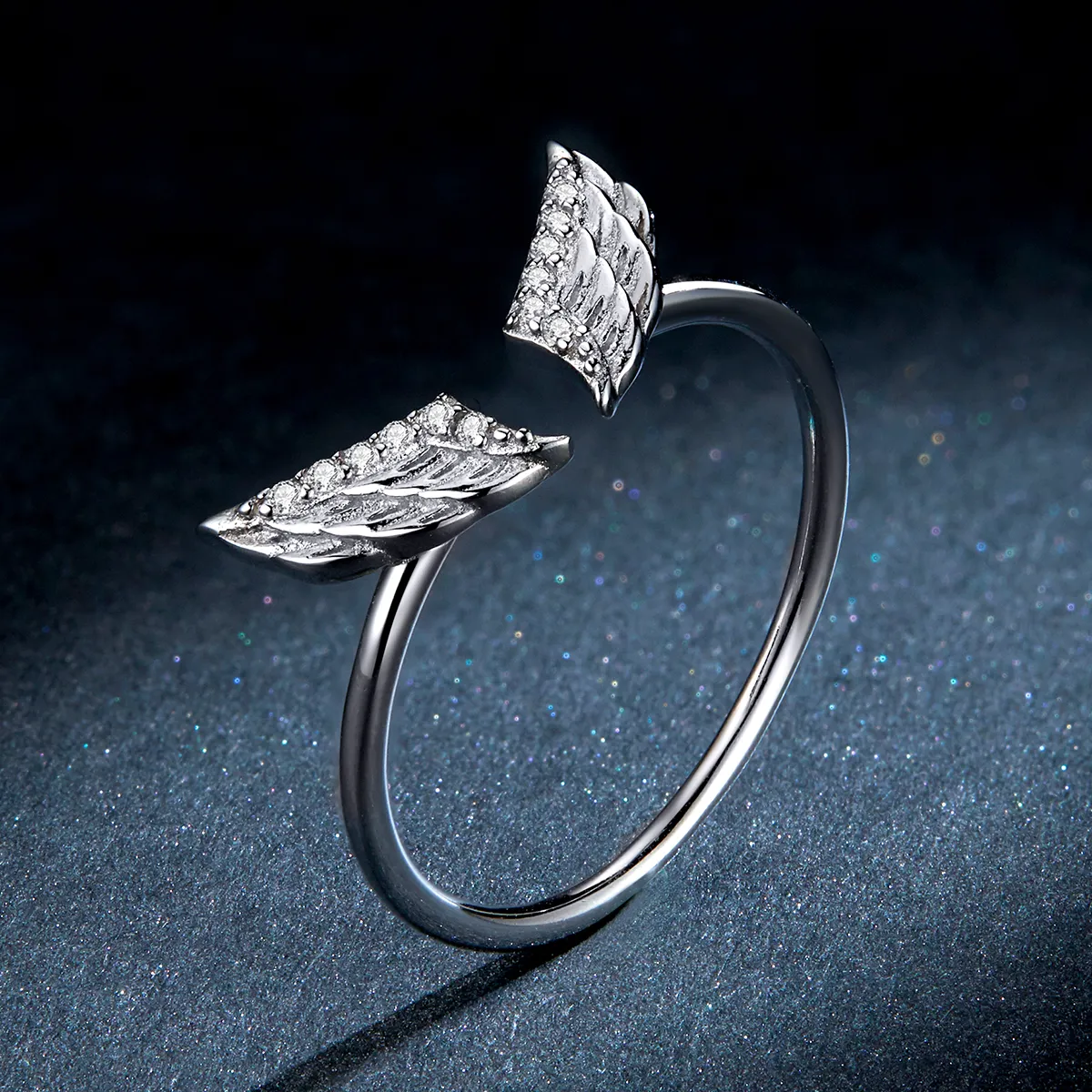 Pandora Style Silver Open Ring, Wing Open - BSR108