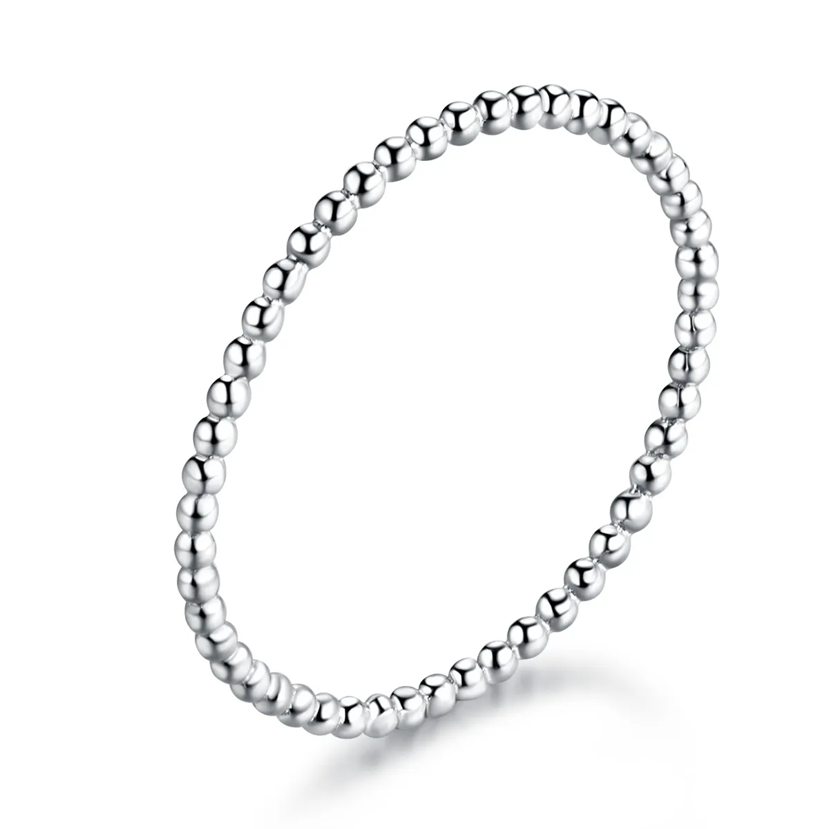 Pandora Style Silver Ring, Beaded - SCR574