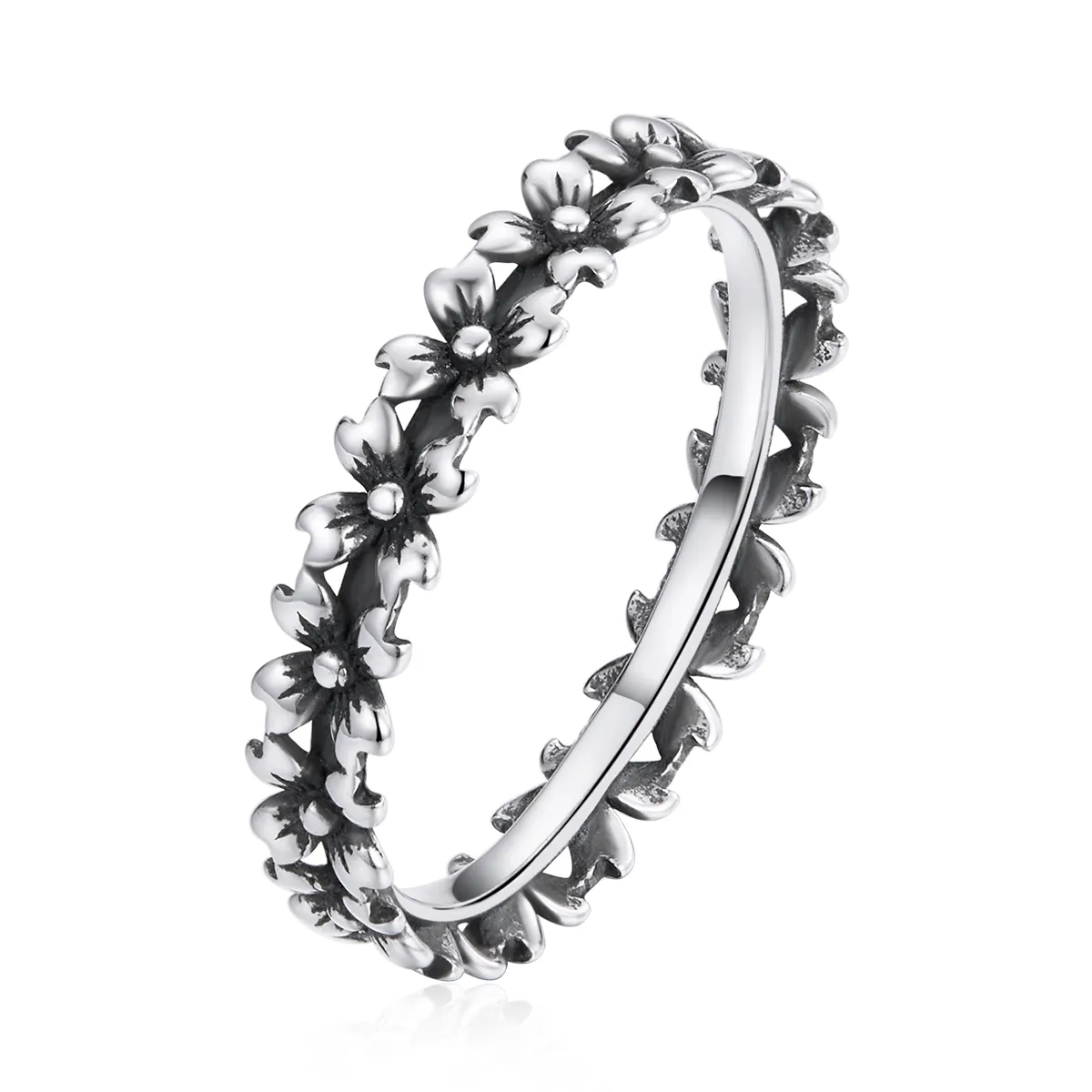 Pandora Style Silver Ring, Daisy Chain - SCR724