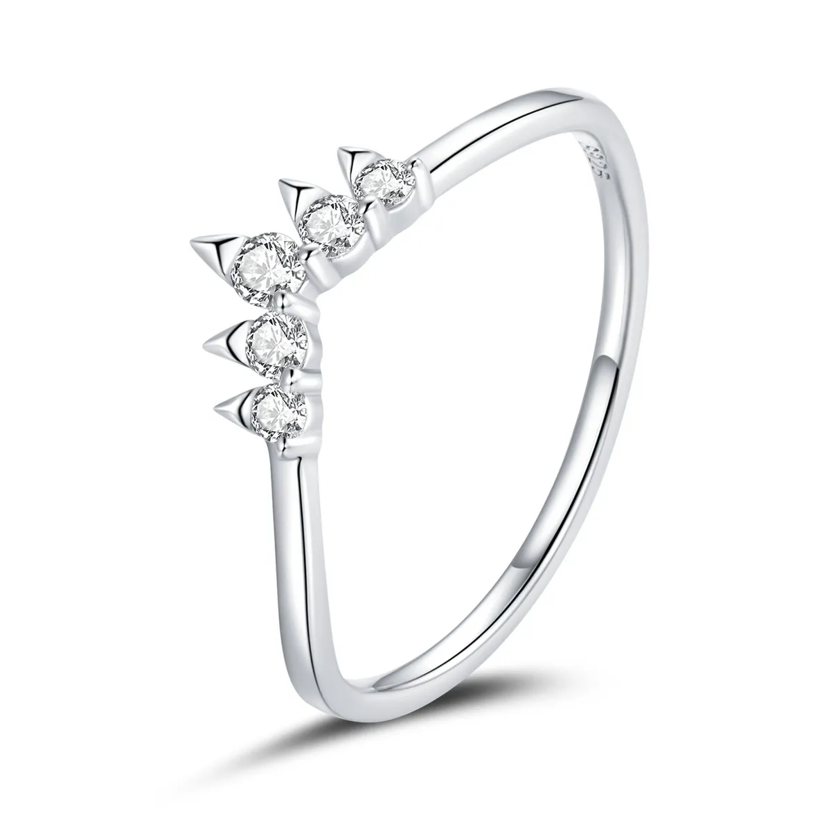 Pandora Style Silver Ring, Princess Crown - SCR686