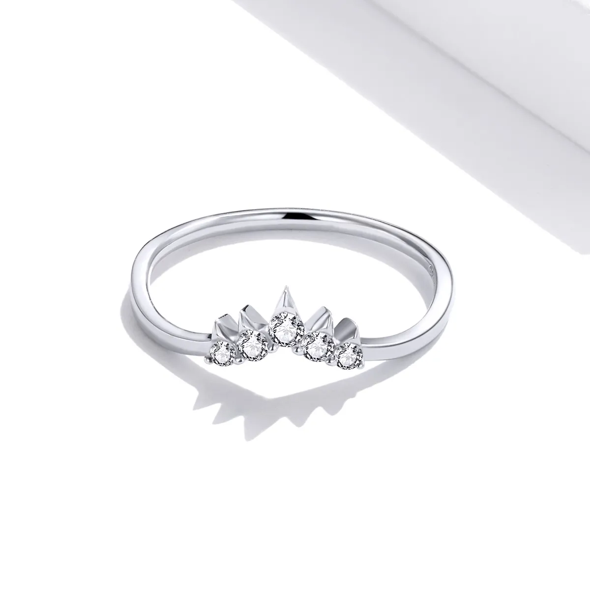 Pandora Style Silver Ring, Princess Crown - SCR686