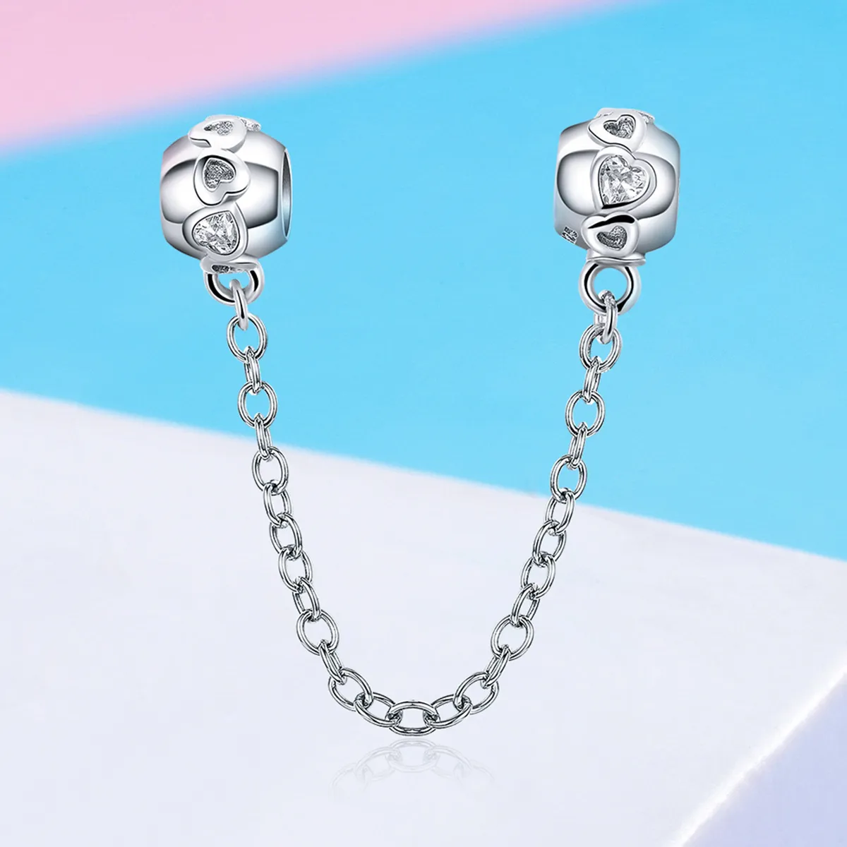 Pandora Style Silver Safety Chain Charm, Cute - SCC736