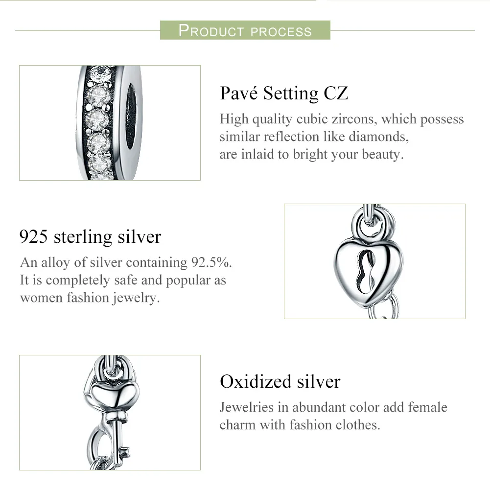 Pandora Style Silver Safety Chain Charm, Only Love - SCC606