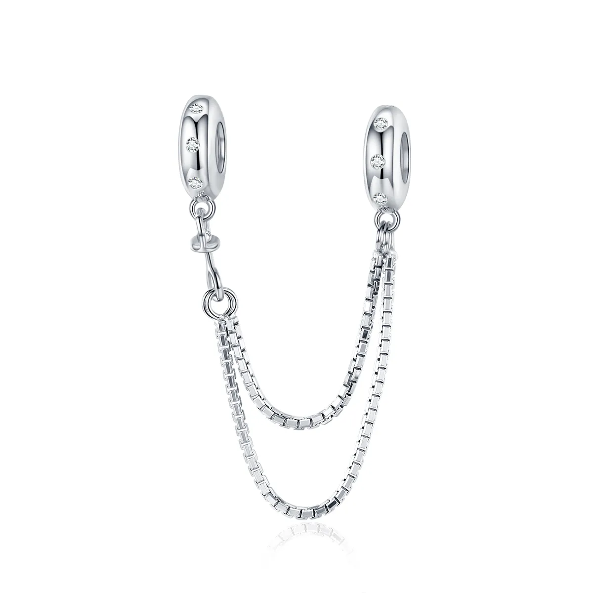 Pandora Style Silver Safety Chain Charm, Simple Chain - SCC1419